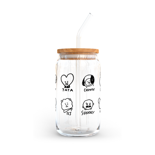 Vaso con tapa bambú BT21