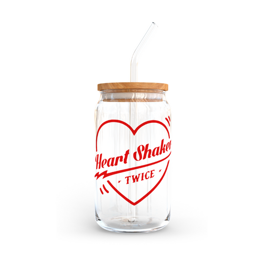 Vaso con tapa bambú Heart Shaker TWICE